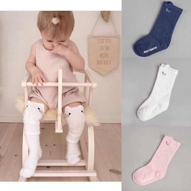 Baby Girls Stocking High Knee Long Socks with Cat Ear Spanish Frilly 2-4 Years