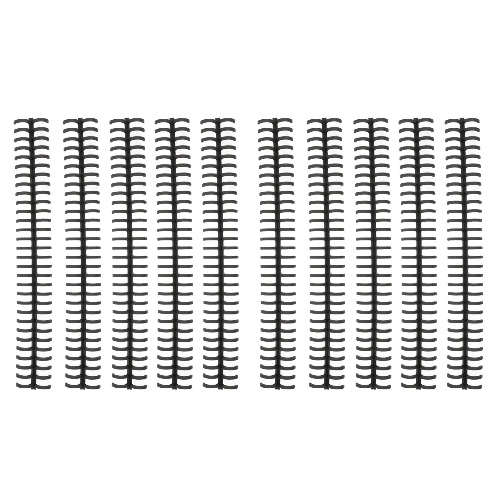 Binding Spines,  Page Turning 30 Holes Binding Coils Aging Resistant 10Pcs Strong Adhesion  For Loose Leaf For Student Black