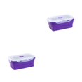 thumbnail image 1 of ZheElen Silicone Lunch Box Food Grade Silicone For Safe And Healthy Meals On Go purple 800ml 2Set, 1 of 6