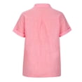 thumbnail image 3 of Dealovy Plus Size Womens Button down Shirts Cotton Linen Rolled Short Sleeve Loose Casual Work Blouses, 3 of 4