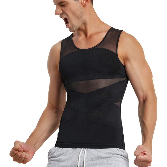 Vêtements Gainants pour Hommes en Maille Respirante, Gainants pour l'Abdomen, Gainants pour le Ventre, Gainants pour la Poitrine, Gainants pour le Dos, Gilet d'Entraînement de Mise en Forme