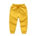 thumbnail image 4 of LSLJS Ensemble Automne Hiver pour Tout-Petits Garçons Filles, Bonbon, Couleur Unie, Chandail à Col Rond et Pantalon de Jogging ( Jaune, 9-10 Ans ), 4 of 8