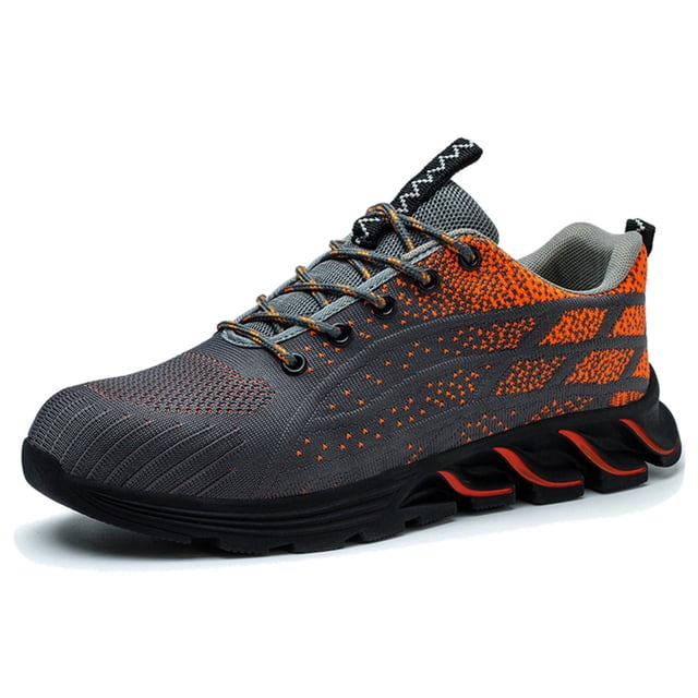 Men's Sneakers Comfortable Steel Toe Shoes Non- Indestructible Walking Sneakers for Work and Daily Use