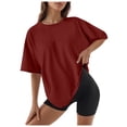 thumbnail image 1 of WILLBEST T-Shirt Basique Femmes Femmes Col Rond Ajusté Chemise Hauts Basiques Manches Courtes T-Shirt d'Été Hauts T-Shirt Classique Tee, 1 of 3