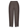 thumbnail image 4 of RXIRUCGD Capris d'Été pour Femmes, Confortables, Amples, à Jambes Larges, Mode, Couleur Unie, Brun, Taille : 4TG, 4 of 5