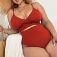 thumbnail image 5 of EGNMCR Bikini Set Women Plus Size Fashion Solid Swimsuit Bikini Set Two Piece Suit, 5 of 5
