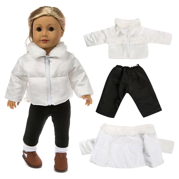EIGTHTAIL Ensembles pour Poupée de 18 Pouces Chandail d'Hiver Ensembles pour Poupée de 18 Pouces Our Generation Vêtements Ensemble Manteau en Duvet Accessoires