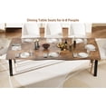 thumbnail image 4 of Table à Manger Rectangulaire de 79 Pouces avec Bord Ondulé, Table Moderne Minimaliste en MDF avec Pattes en Métal, Imperméable et Résistante aux Égratignures, 6 à 8 Places pour Cuisine, Salle à Manger, Bureau, Noir/marbre Rétro, 4 of 7