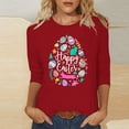 thumbnail image 2 of RKSTN Hauts Grande Taille pour Femmes Ufs de Pâques Mignons Imprimés Lapin Coupe Ample Col Rond Manches 3/4 Printemps Été Blouse Douce, 2 of 4