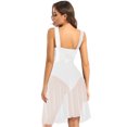 thumbnail image 4 of RUNQHUI Robe Justaucorps Sans Manches en Maille à Blocs de Couleur pour Danse Lyrique Contemporaine Moderne pour Femmes Blanc TG, 4 of 5
