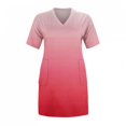 thumbnail image 3 of Robes Africaines pour Femmes Robe d'Été pour Femmes Grande Taille Col en V Manches Courtes Longueur Genou avec Poche Robe Décontractée, 3 of 4