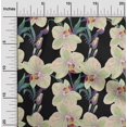 thumbnail image 1 of oneOone Cotton Flex Fabric Leaves & Orchids Floral Print Fabric BTY 40 Inches Wide, 1 of 4