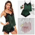 thumbnail image 3 of Pyjama en Dentelle pour Femmes Été 2 Pcs/ensemble Décontracté Camisole Shorts, 3 of 5