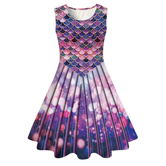 HAJGJP Robe d'Été pour Fille Robe d'Été Sans Manches pour Filles pour Usage Quotidien et Parties Blanc, 6-7 Ans