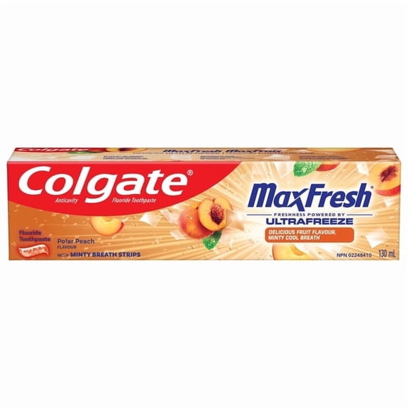 Colgate MaxFresh Anticavity Fluoride Toothpaste, Polar Peach, 130 mL with Mint