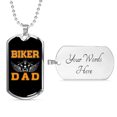 thumbnail image 4 of Biker Dad Necklace Stainless Steel or 18k Gold Dog Tag 24" Chain, 4 of 8