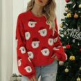 thumbnail image 2 of Pull de Noël pour Femmes, Manches Longues Décontracté Confortable Col Rond Mode Femme Pull Tricoté Père Noël pour Hiver pour Extérieur Rose, Gris, Noir, Rouge, Bleu, Vert, 2 of 6