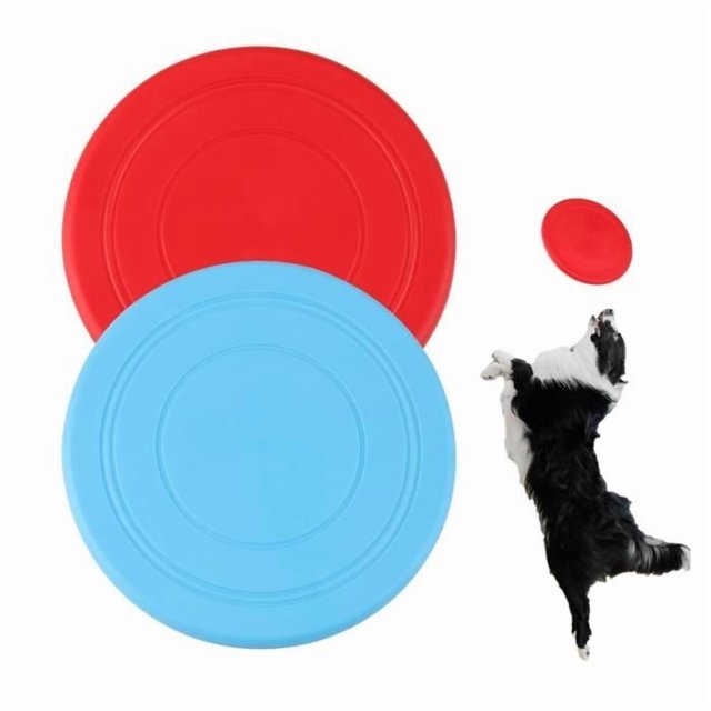 2PCS Natural Rubber Dog Frisbees, Dog Frisbee Toy, Dog Frisbee, Durable Rubber Throwing Disc for,yd
