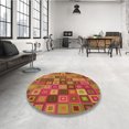 thumbnail image 4 of Ahgly Company Tapis d'Intérieur Ronds Transitionnels Rouges Lavables à la Machine, 7 Pieds Rond, 4 of 7