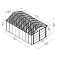 thumbnail image 3 of CANOPIA by PALRAM Yukon 11 ft. x 17 ft. Dark Grey Storage Shed / Garage, 3 of 8