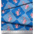 thumbnail image 2 of Soimoi Poly Georgette Fabric Leaves, & Rose Floral Print Fabric by the Yard 42 Inch Wide, 2 of 3