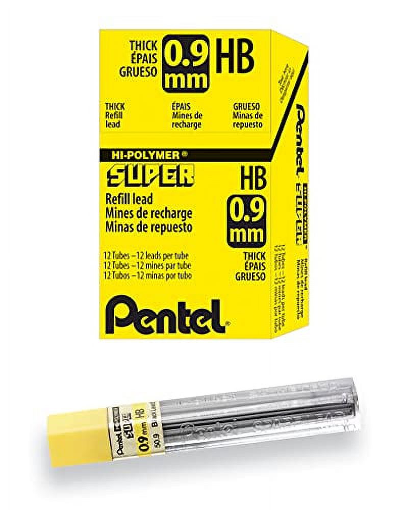 Super Hi-Polymer Mines de Recharge (0,9mm), HB, 15 pcs/Tube