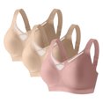 thumbnail image 2 of Kyusrd Plus Size Cut-Off Seamless Bra For Women'S 3Pcs Supportive Full Coverage Wireless Bralette Bra Adjustable Shoulder Straps Bra Soild Color Everyday Athletic Sport Bra, 2 of 9