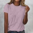 thumbnail image 1 of Wiyuqeen T-Shirts Décontractés à Rayures pour Femmes, Classiques et Confortables, Col Rond, Manches Courtes, Hauts Amples, Tunique d'Été, T-Shirts Graphiques Mode pour Petites Femmes 2024, 1 of 4
