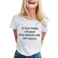 thumbnail image 1 of T-shirts Sarcastiques pour Femmes - Phrases Drôles Graphiques, Polyester Spandex, Manches Courtes, Col Rond, Parfait pour Offrir en Cadeau, 1 of 4