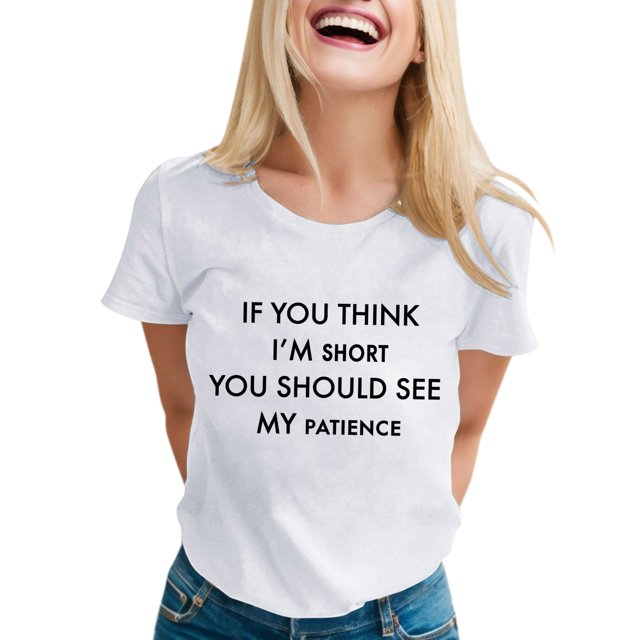 T-shirts Sarcastiques pour Femmes - Phrases Drôles Graphiques, Polyester Spandex, Manches Courtes, Col Rond, Parfait pour Offrir en Cadeau