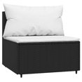 thumbnail image 3 of vidaXL 3 Piece Garden Lounge Set with Cushions Black Poly Rattan, 3 of 5