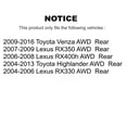 thumbnail image 2 of Kugel Rear Wheel Bearing and Hub Assembly Pair for Car Toyota Venza Highlander Lexus RX350 RX330 RX400h AWD - Left Right Side (Driver Passenger) K70-100634, 2 of 11
