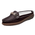 thumbnail image 4 of Mules à Enfiler Mocassins Penny pour Femmes 2025 Mode Décontractée Cuir Plateforme Marche Plates Demi-Mules Sandales, 4 of 5