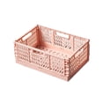 thumbnail image 1 of Maplenight Foldable Plastic Small Baskets 12 x 8 x 5 Inch Collapsible Storage Crate for Home Office Classroom with Mesh Ventilation Multifunctional Organizer Pink, 1 of 6