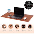 thumbnail image 2 of Table Pad, Desk Pad, 80 * 40cm Pu Leather Table Pad, Laptop Table Pad, Double-Sided (Brown / Gray), 2 of 5