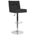 thumbnail image 1 of Ravello Contemporary Adjustable Height Barstool with Accent Nail Trim in Black Fabric, 1 of 5