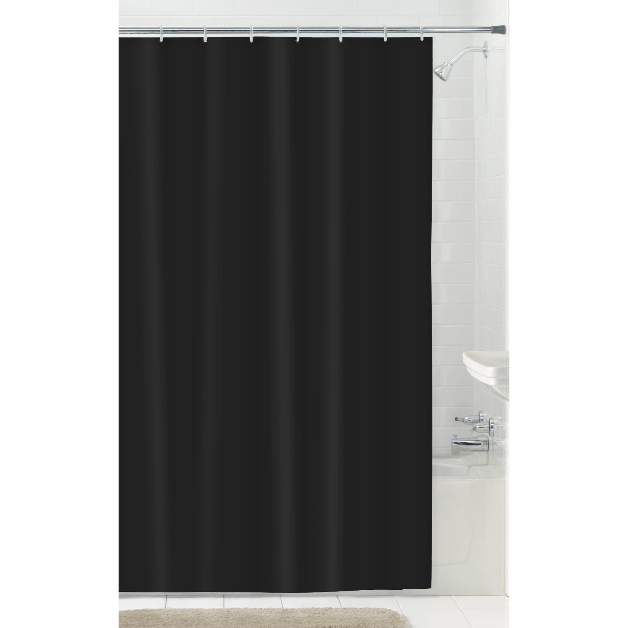 Doublure de rideau de douche en tissu de Mainstays noir