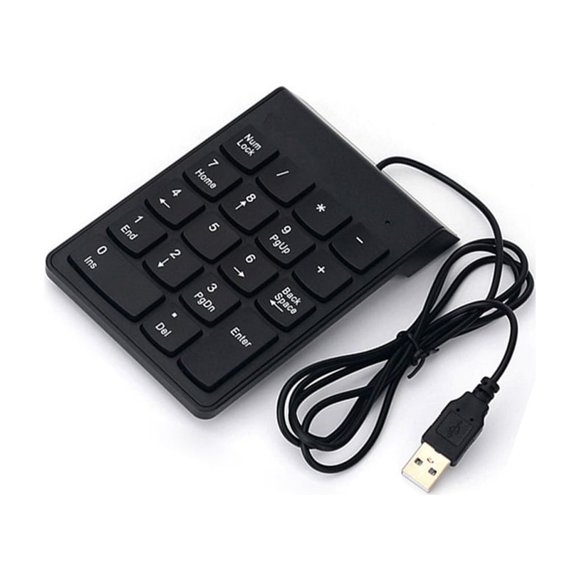 VONKY Wired Numeric Keyboard USB Computer Laptop External Numpad Travel Desktop PC Digital Keypad Office Replacement