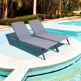thumbnail image 1 of Gymax Lot de 2 Chaises Longues de Patio Réglables à 6 Positions, Chaise Inclinable d'Extérieur pour le Bord de la Piscine, 1 of 10
