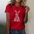 thumbnail image 2 of Tauxra Hauts d'Été à Manches Courtes pour Femmes, T-Shirts à Col Rond pour Femmes, Blouse T-Shirt Décontractée à Imprimé de Pâques, 2 of 5