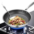 thumbnail image 3 of Kieccall Wok Pan Honeycomb Stainless Steel Cookware for Home Kitchen Stove and 3-Layer Steel Non-Stick Cooking, 3 of 8