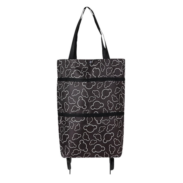 Sacs de Magasinage Réutilisables Chariot de Magasinage Pliable en Tissu Doux avec Roues Pliantes, Économie de Force, Réutilisable, Convient pour le Magasinage Ou le Voyage Petit Sac de Voyage
