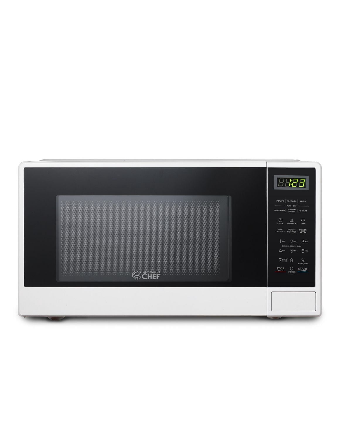 1.1 Cu Ft Microwave with 10 Power Levels, Small Microwave with Push Button, 1000W Countertop Microwave
