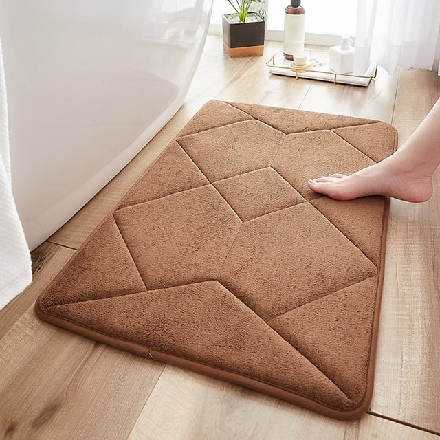 Boovnll Bathroom Water Absorbing Door Mat Convenient Machine Wash Lightweight Fabric Quick Water Absorption Non Slip Floor Mat