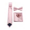 thumbnail image 2 of 4pcs/Set Men's Fashion Business Style High Density Glossy Necktie & Bowtie & Handkerchief & Brooch Set, Suitable For Gift, Wedding, Party And Daily Use, 2 of 3