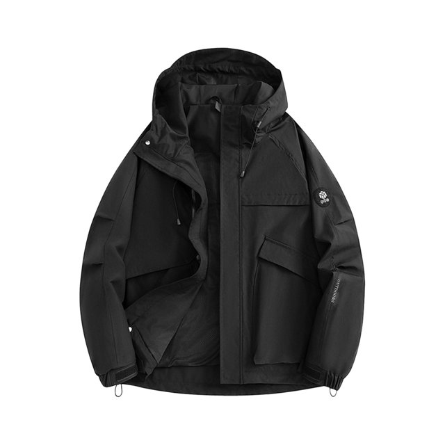 Jackets for Men Hooded Long Sleeve Zipper Pocket Solid Stormtrooper Coat