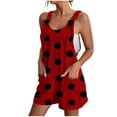thumbnail image 1 of Penkiiy Combinaison Décontractée Sans Manches pour Femme, Polyester, Rouge, 2TG, 1 of 6