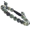 thumbnail image 1 of Massive Perles Naturel Pouvoir de Guérison Perles de Cristal Unisexe Bracelets en Macramé Réglables 8mm - Style17, 1 of 1
