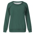 thumbnail image 4 of Yuyuzo 2025 Automne Chandail Sportif Uni pour Femme Décontracté Ample à Col Rond Raglan à Manches Longues Tunique à Enfiler Hauts Bleu, 4 of 7