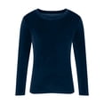 thumbnail image 4 of Jsaierl Haut en Velours Doré pour Femmes Chemise à Manches Longues Blouses Élégantes pour Soirée Décontractée Col Rond Tunique Blouse, 4 of 6